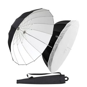 41.3 " 105cm Parabolic Deep Reflective Umbrella White Inner Studio Soft Light Umbrella with Withe Diffuser Cover for Photography