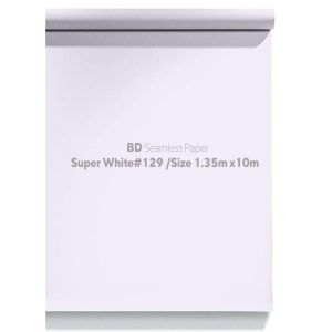 BD #129 Super white Seamless Paper 1.35Mx10M