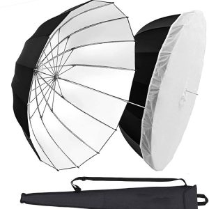 51" (130cm) Deep Parabolic Umbrella Black & White with Diffuser Cloth