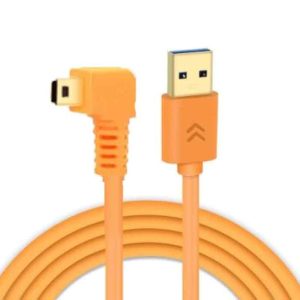 USB 2.0 to Angle Mini B 5-Pins Tethering Cable