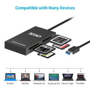 4 In 1 Xqd Card Reader Usb Memory Sd Card Reader ,and Writer With Free Converter For Type C