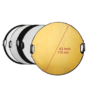 5-in-1 43" (110cm) Portable Round Reflector with Handle For Photography & Video