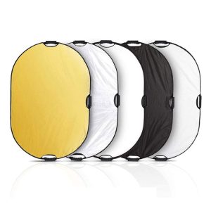 5-in-1  80x120cm Oval Reflector with Handle for Photography & Video