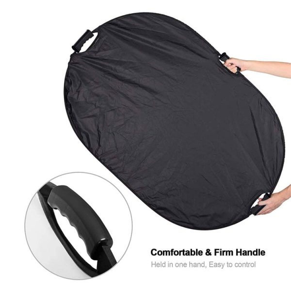 5-in-1  80x120cm Oval Reflector with Handle for Photography & Video - Image 4