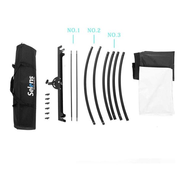 4 in 1 60 x 180 cm U-Shape Curved Light Reflector Adjustable Lighting Diffusex - Image 3