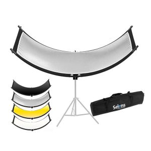 4 in 1 60 x 180 cm U-Shape Curved Light Reflector Adjustable Lighting Diffusex