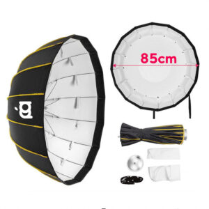 White Interior Bowens Mount 85cm Beauty Dish Quick Setup with Grid