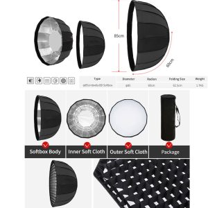 85cm  Beauty Dish Silver Easy Setup