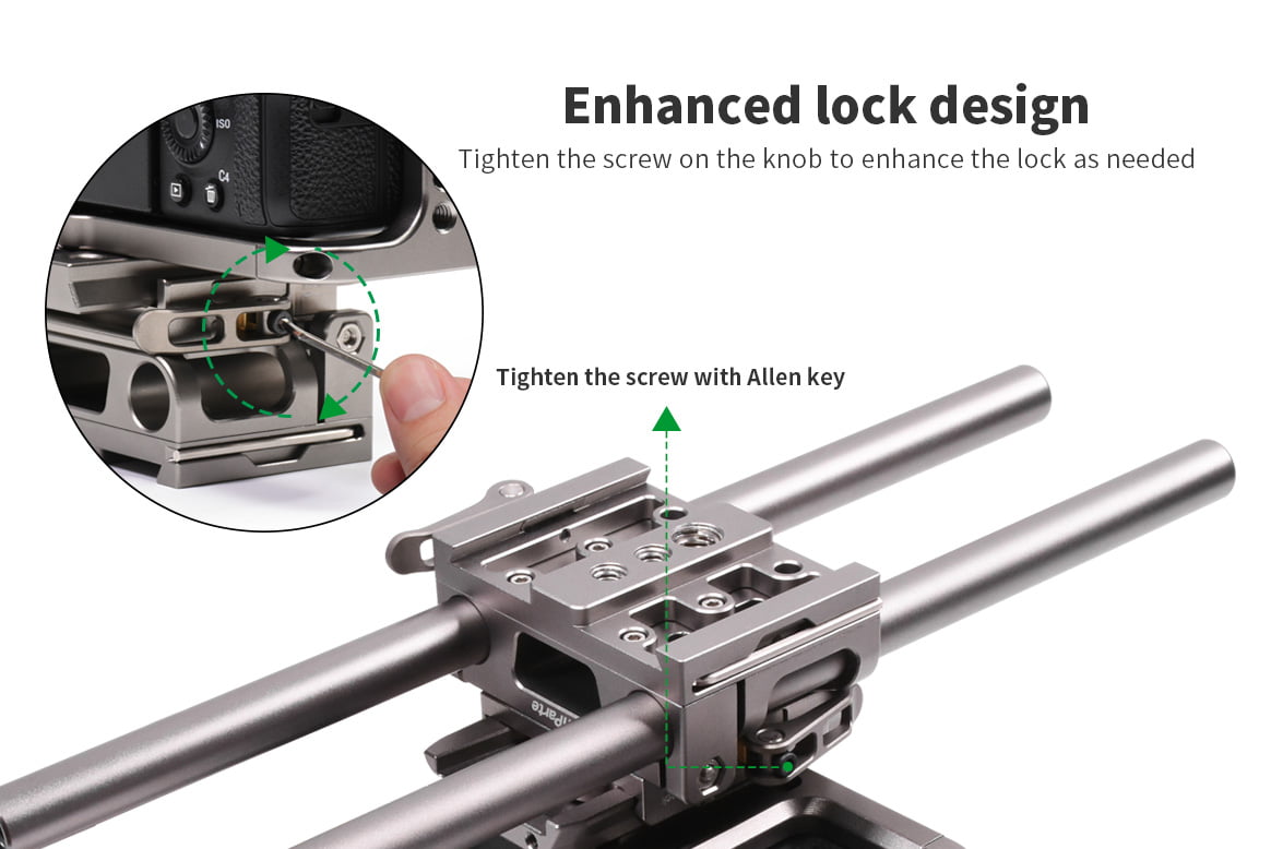 A7S3 camera cage rig for Sony with Wooden Side Handle and REC Control Top Handle - Image 5