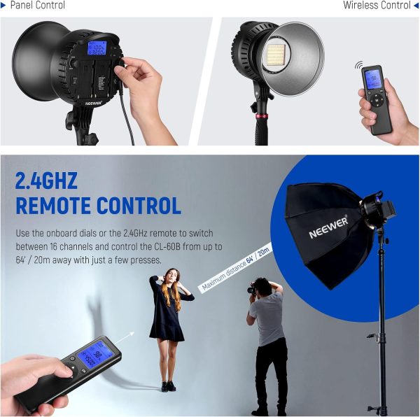 NEEWER CL-60B: Color-Adjustable 60W LED Video Light - Image 4