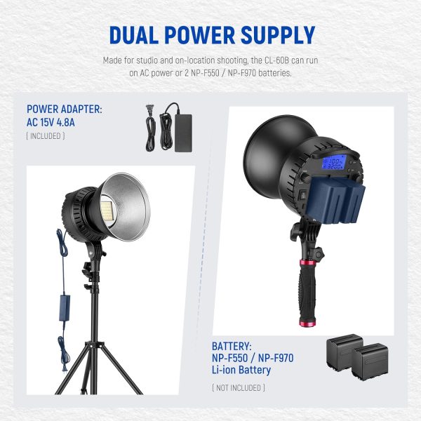 NEEWER CL-60B: Color-Adjustable 60W LED Video Light - Image 7