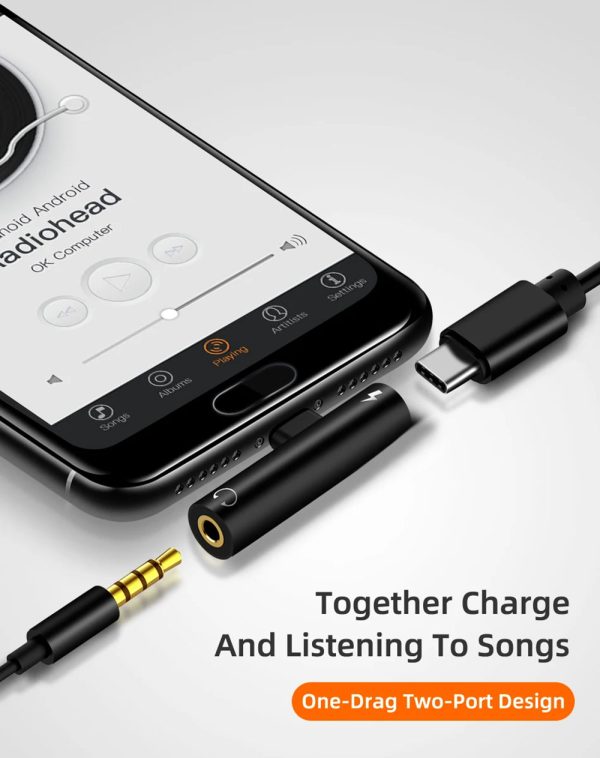 2 in 1 USB C to 3.5mm Adapter With the Usb C Headphone - Image 7