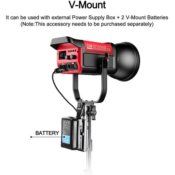 GVM Pro SD200B 200W Bi-Color LED Video COB Spotlight - Image 5