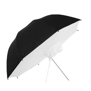 110CM 43 INCH WHITE BOUNCE UMBRELLA BOX WHITE & SILVER