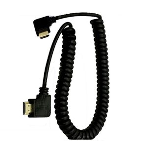 Coiled Right Angled 90 Degree HDMI to HDMI Male