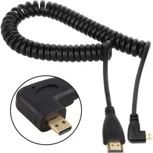Right Angled 90 Degree Micro HDMI To HDMI Male HDTV Cable
