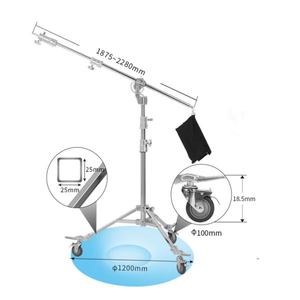 M6 2-in-1 Steel Boom Stand with Junior receiver - Image 3