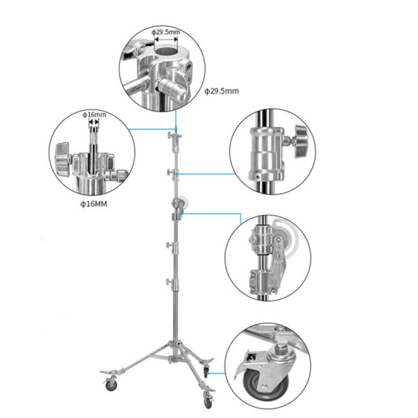 M6 2-in-1 Steel Boom Stand with Junior receiver - Image 4