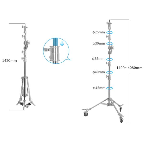 M6 2-in-1 Steel Boom Stand with Junior receiver - Image 2