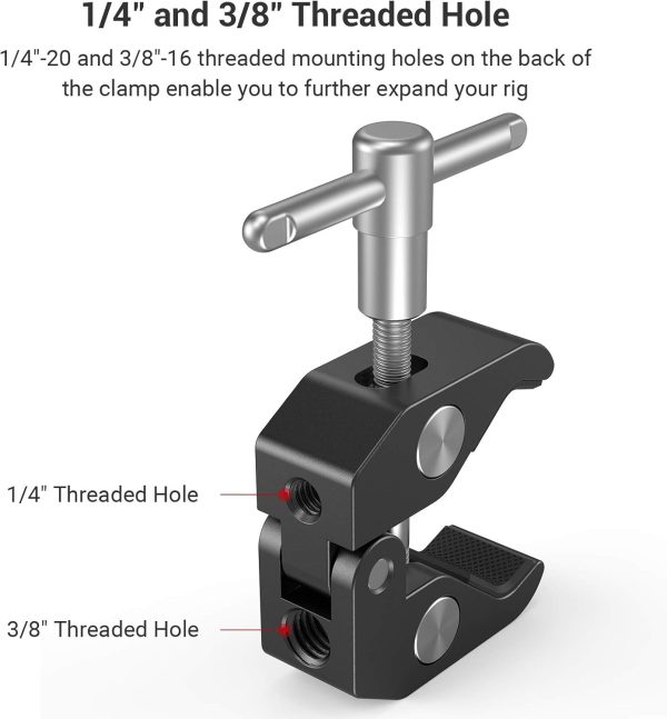 SmallRig Adjustable Magic Arm with Clamp – 1/4" & 3/8" Thread, Friction Power Articulation for Monitor Mounting - Image 5
