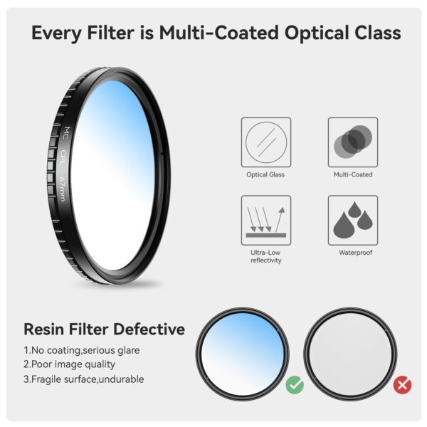 Apexel  Mobile Clamp HD Glass 67mm CPL filter - Image 2
