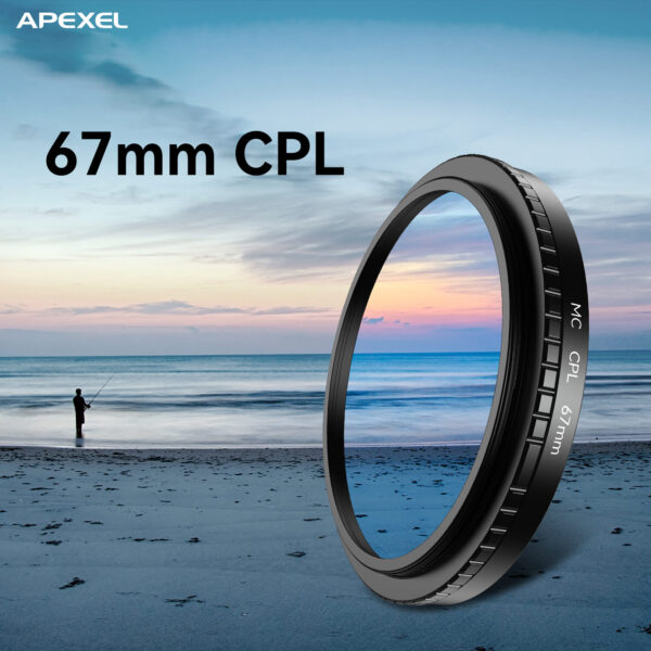 Apexel  Mobile Clamp HD Glass 67mm CPL filter - Image 5