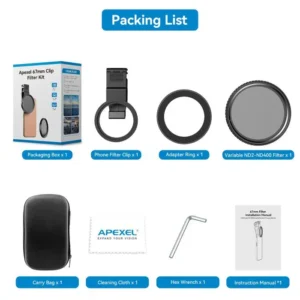 Mobile Clamp filter Apexel HD Glass 67mm ND400 APL- 67VND400