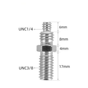 Double Head Tripod Adapter Screw – 1/4" to 3/8" Conversion for Camera, SLR & Monopod