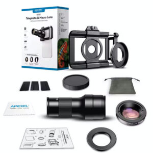 Apexel -TM6 Telephoto Macro Lens Kit 6X Telephoto Lens 2in1