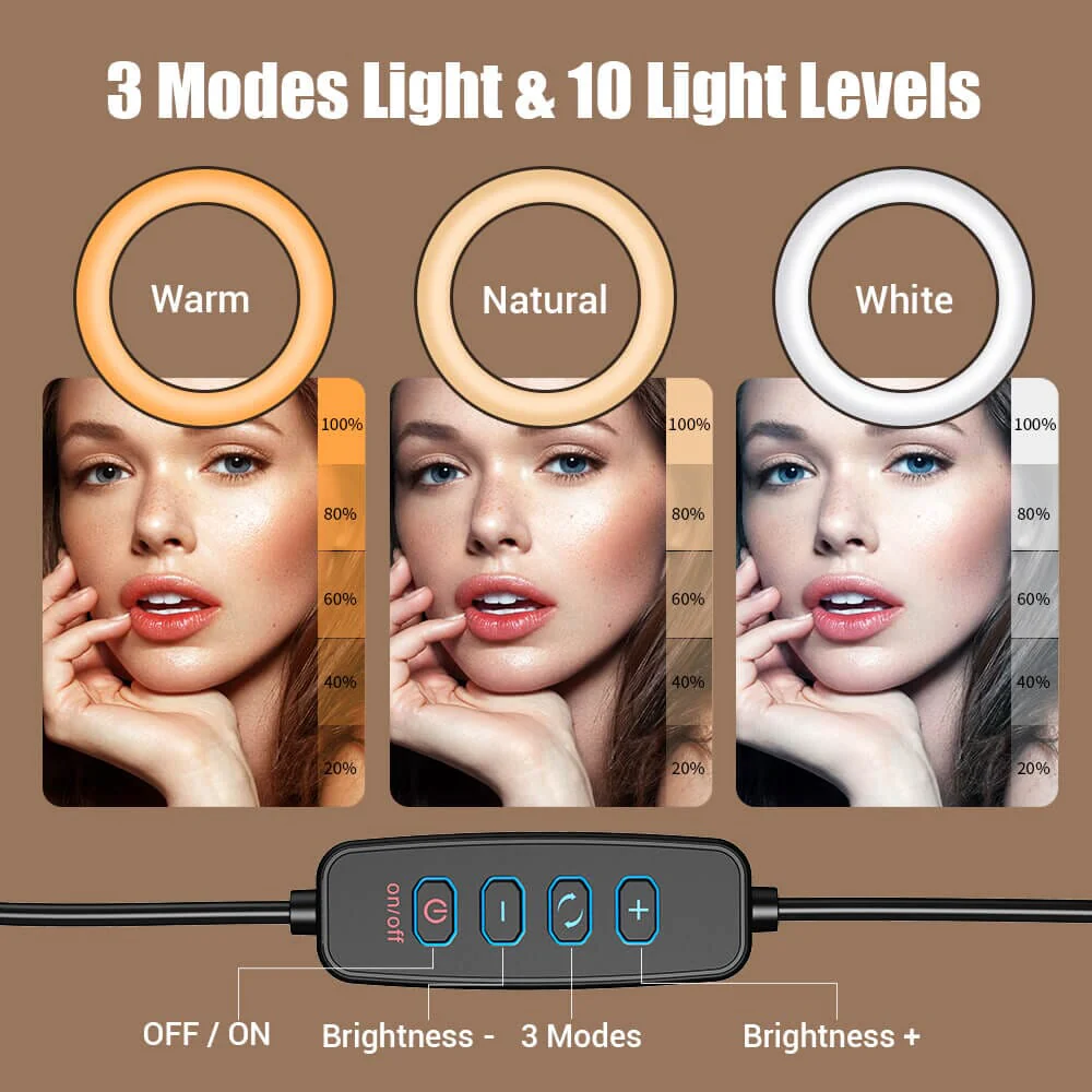 FL20 10” Ring Light – Foldable & Portable with Stand and Phone Holder - Image 6