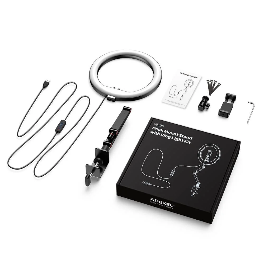 FL20 10” Ring Light – Foldable & Portable with Stand and Phone Holder