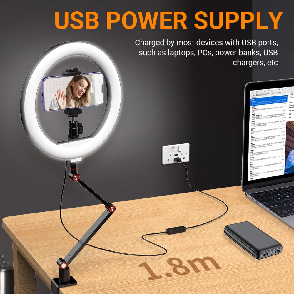 FL20 10” Ring Light – Foldable & Portable with Stand and Phone Holder - Image 2
